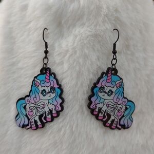 2/$10 Kawaii Goth Unicorn Handmade Earrings